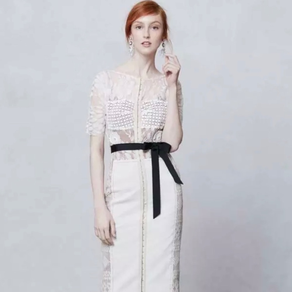 beguile byron lars anthropologie ivory dress